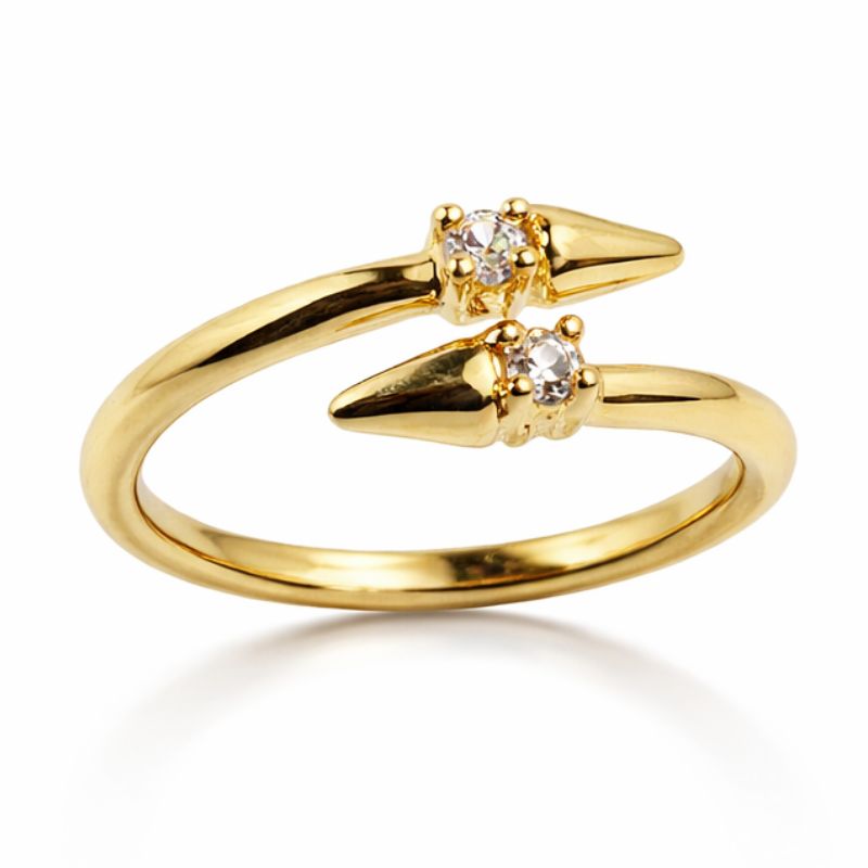 Golden Twin Spark Wrap Ring